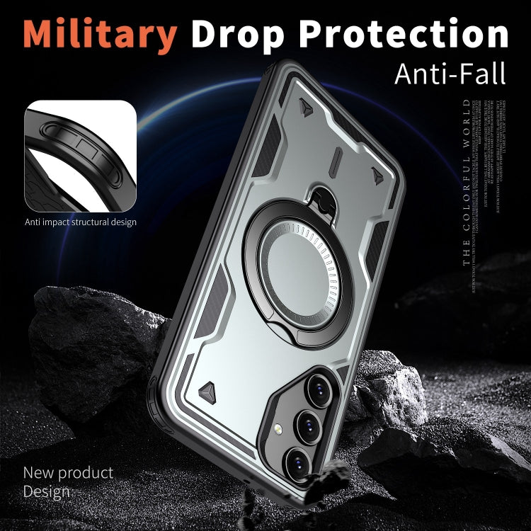 For Samsung Galaxy A16 5G PC Hybrid TPU Armor MagSafe Ring Holder Phone Case