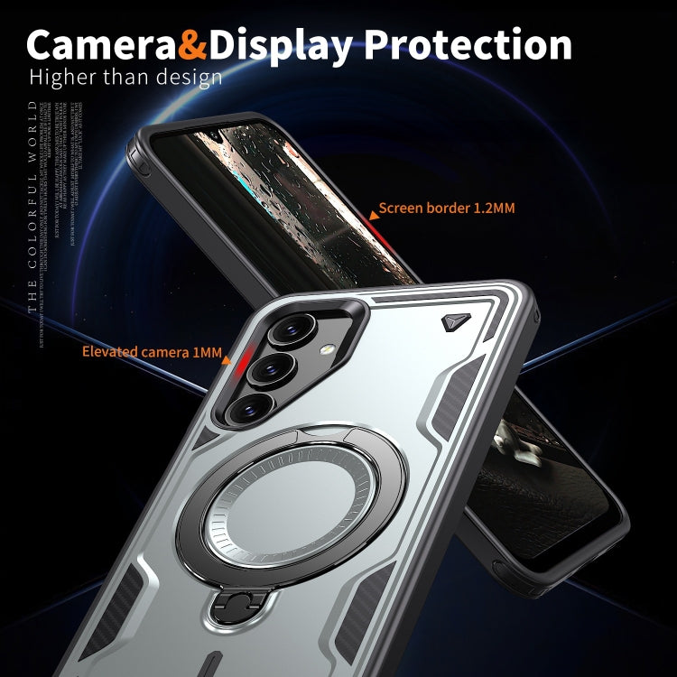 For Samsung Galaxy A16 5G PC Hybrid TPU Armor MagSafe Ring Holder Phone Case