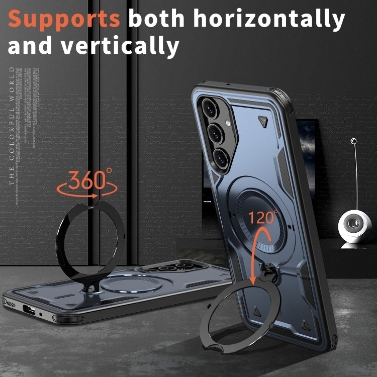 For Samsung Galaxy A16 5G PC Hybrid TPU Armor MagSafe Ring Holder Phone Case