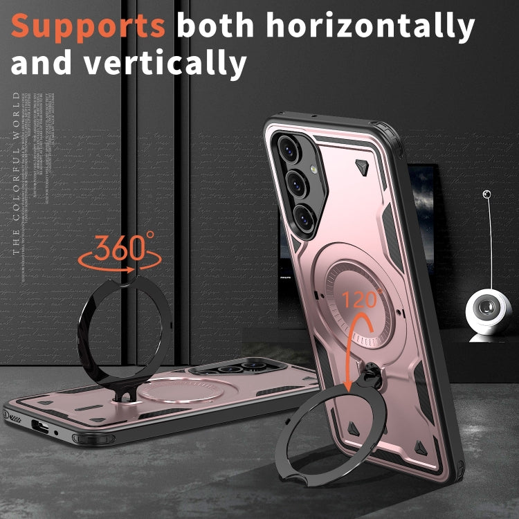 For Samsung Galaxy A16 5G PC Hybrid TPU Armor MagSafe Ring Holder Phone Case