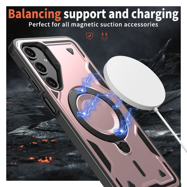 For Samsung Galaxy A16 5G PC Hybrid TPU Armor MagSafe Ring Holder Phone Case