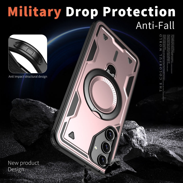 For Samsung Galaxy A16 5G PC Hybrid TPU Armor MagSafe Ring Holder Phone Case