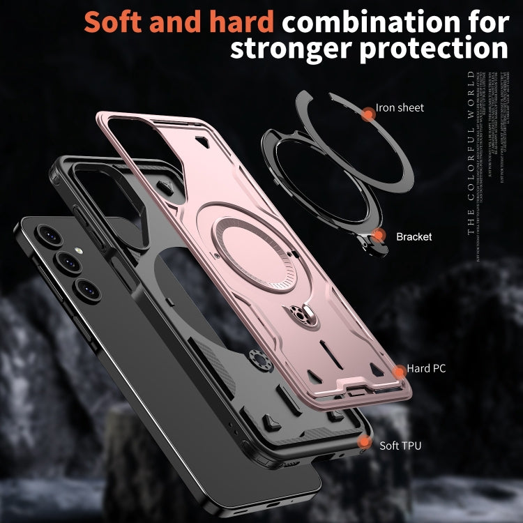For Samsung Galaxy A16 5G PC Hybrid TPU Armor MagSafe Ring Holder Phone Case