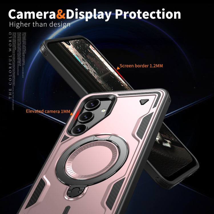 For Samsung Galaxy A16 5G PC Hybrid TPU Armor MagSafe Ring Holder Phone Case
