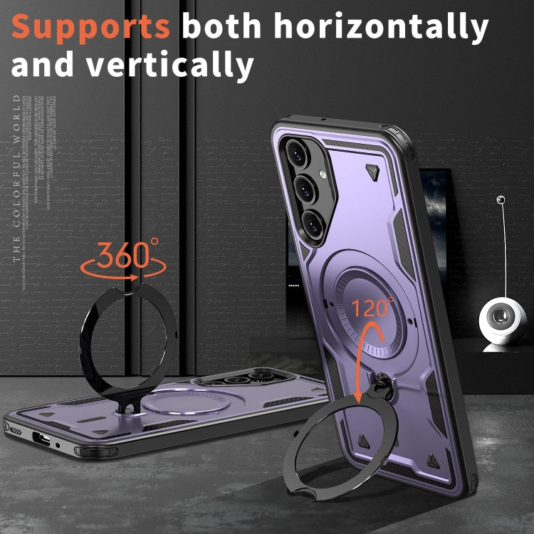 For Samsung Galaxy A16 5G PC Hybrid TPU Armor MagSafe Ring Holder Phone Case