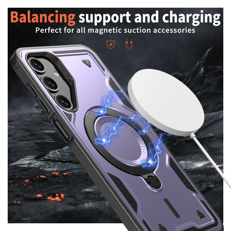 For Samsung Galaxy A16 5G PC Hybrid TPU Armor MagSafe Ring Holder Phone Case