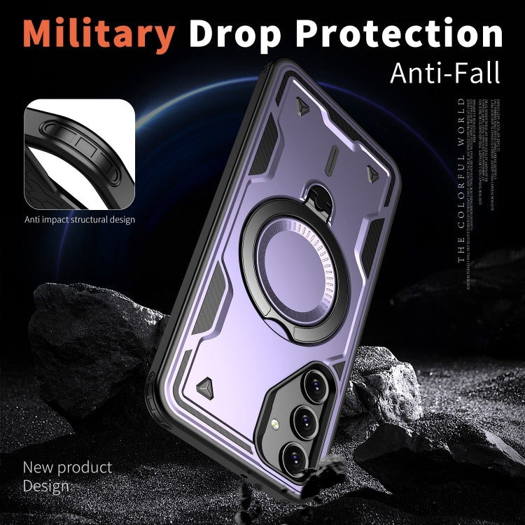 For Samsung Galaxy A16 5G PC Hybrid TPU Armor MagSafe Ring Holder Phone Case