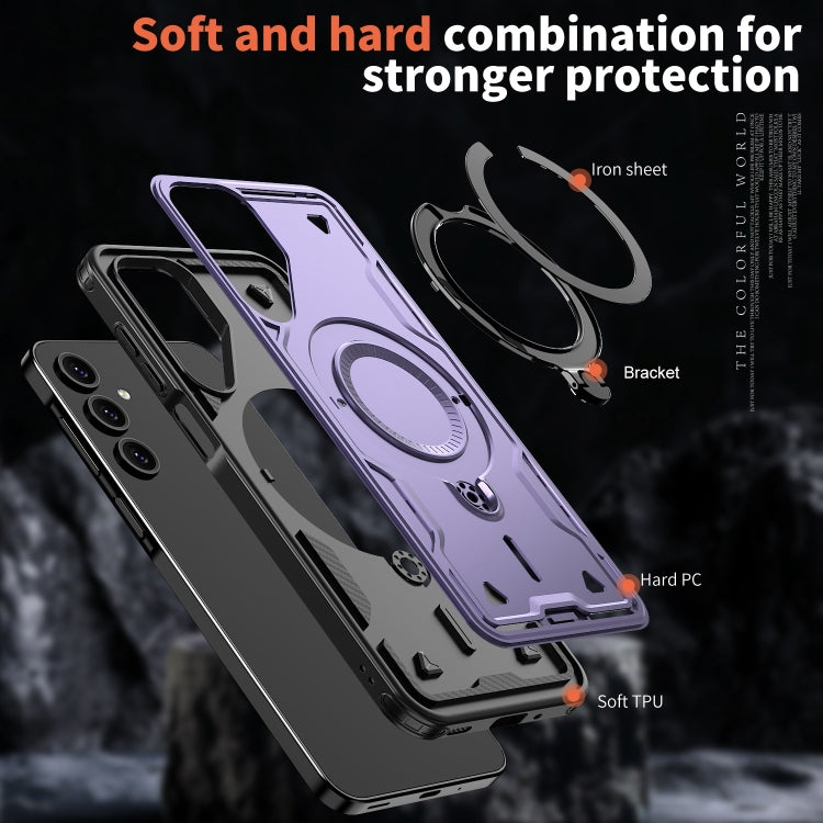 For Samsung Galaxy A16 5G PC Hybrid TPU Armor MagSafe Ring Holder Phone Case