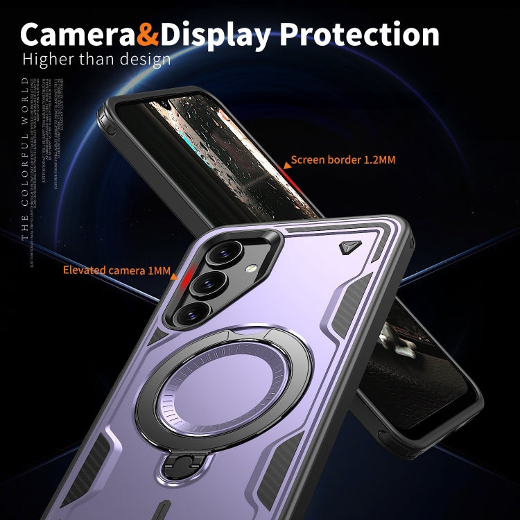 For Samsung Galaxy A16 5G PC Hybrid TPU Armor MagSafe Ring Holder Phone Case