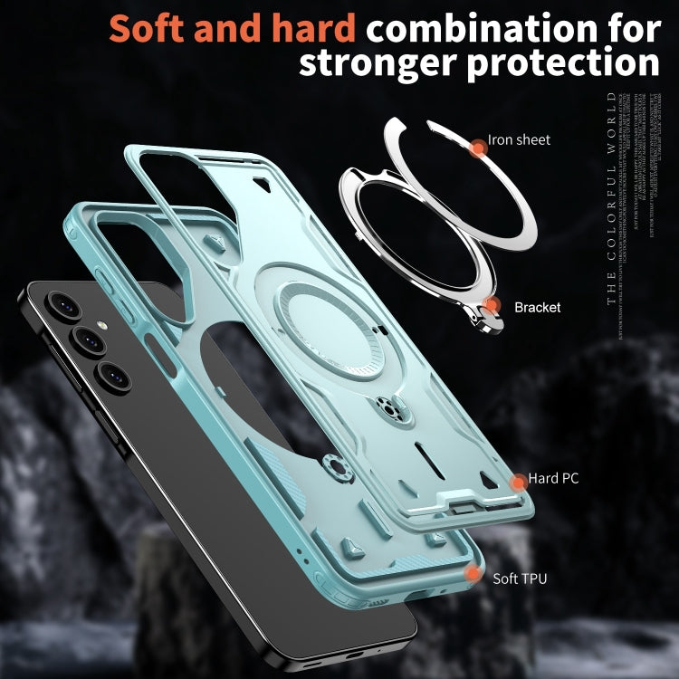 For Samsung Galaxy A16 5G PC Hybrid TPU Armor MagSafe Ring Holder Phone Case