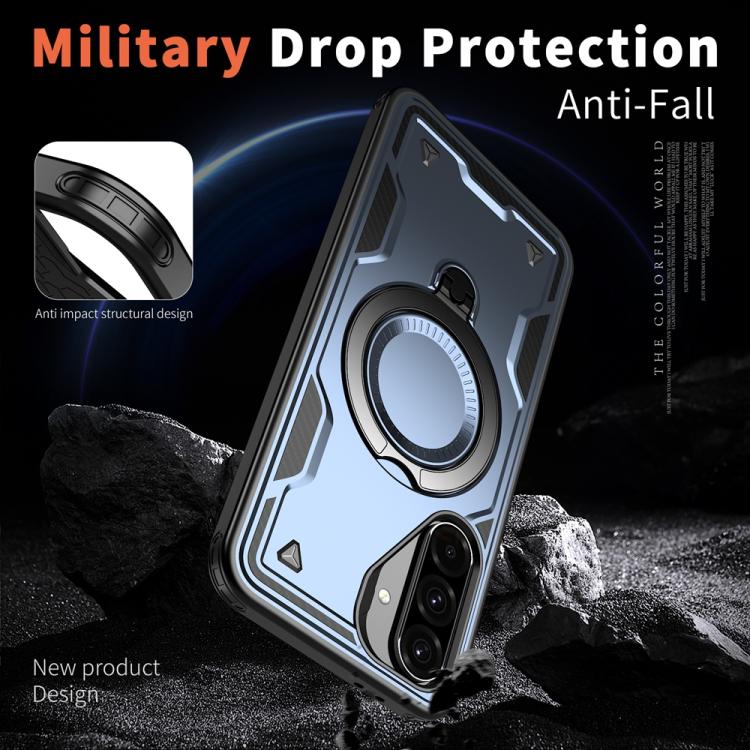 For Samsung Galaxy A56 5G PC Hybrid TPU Armor MagSafe Ring Holder Phone Case