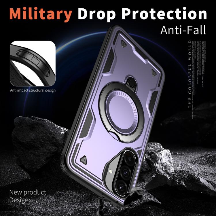 For Samsung Galaxy A56 5G PC Hybrid TPU Armor MagSafe Ring Holder Phone Case