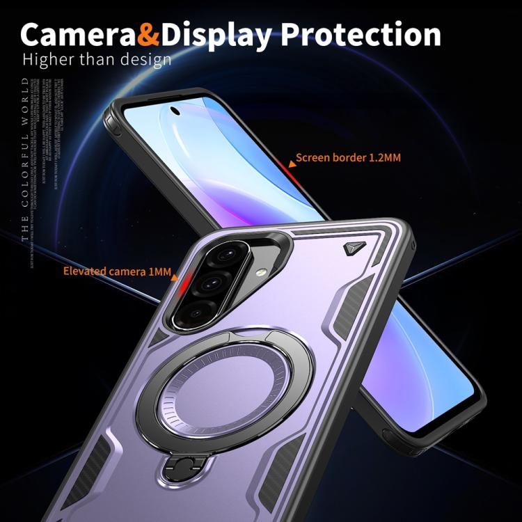 For Samsung Galaxy A56 5G PC Hybrid TPU Armor MagSafe Ring Holder Phone Case