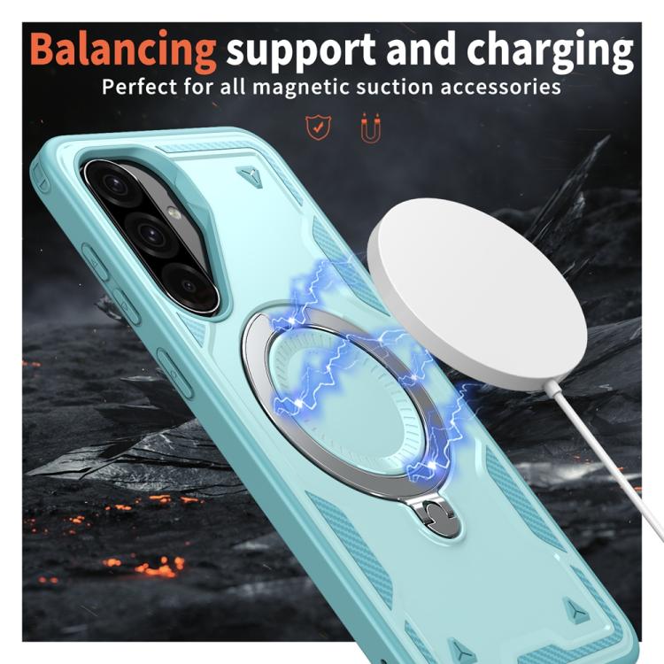 For Samsung Galaxy A56 5G PC Hybrid TPU Armor MagSafe Ring Holder Phone Case