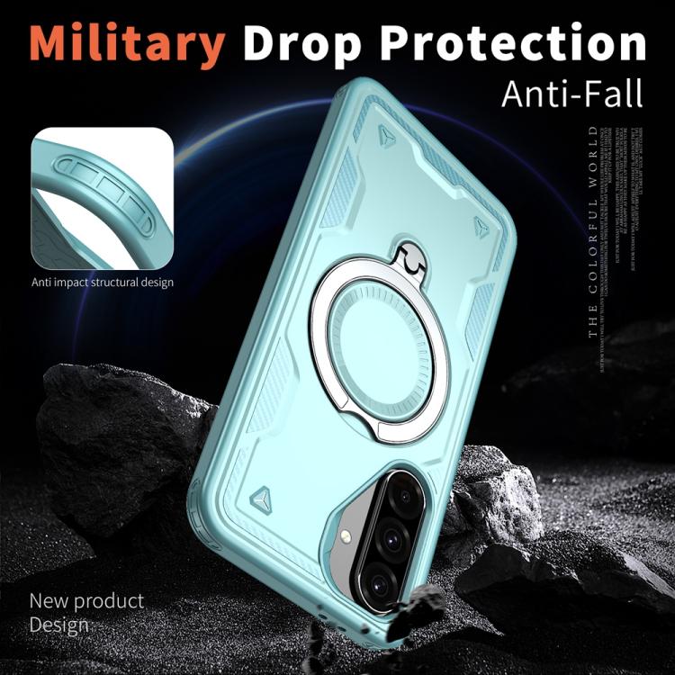 For Samsung Galaxy A56 5G PC Hybrid TPU Armor MagSafe Ring Holder Phone Case