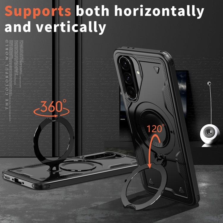 For Samsung Galaxy A36 5G PC Hybrid TPU Armor MagSafe Ring Holder Phone Case