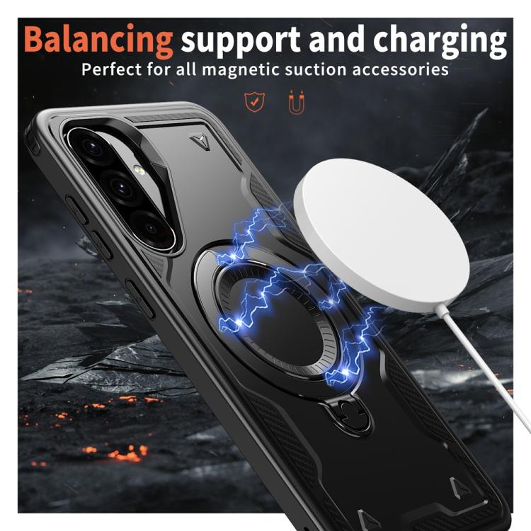 For Samsung Galaxy A36 5G PC Hybrid TPU Armor MagSafe Ring Holder Phone Case
