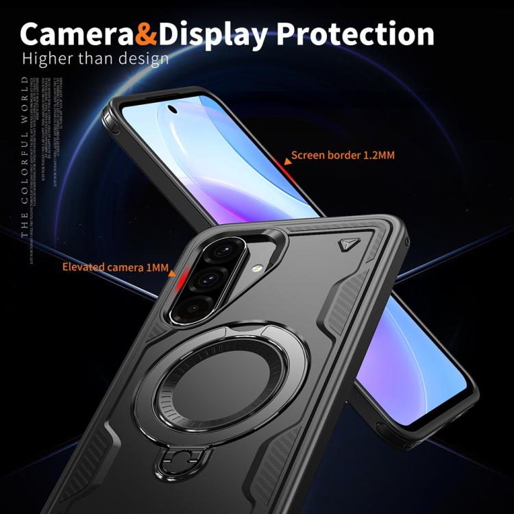 For Samsung Galaxy A36 5G PC Hybrid TPU Armor MagSafe Ring Holder Phone Case