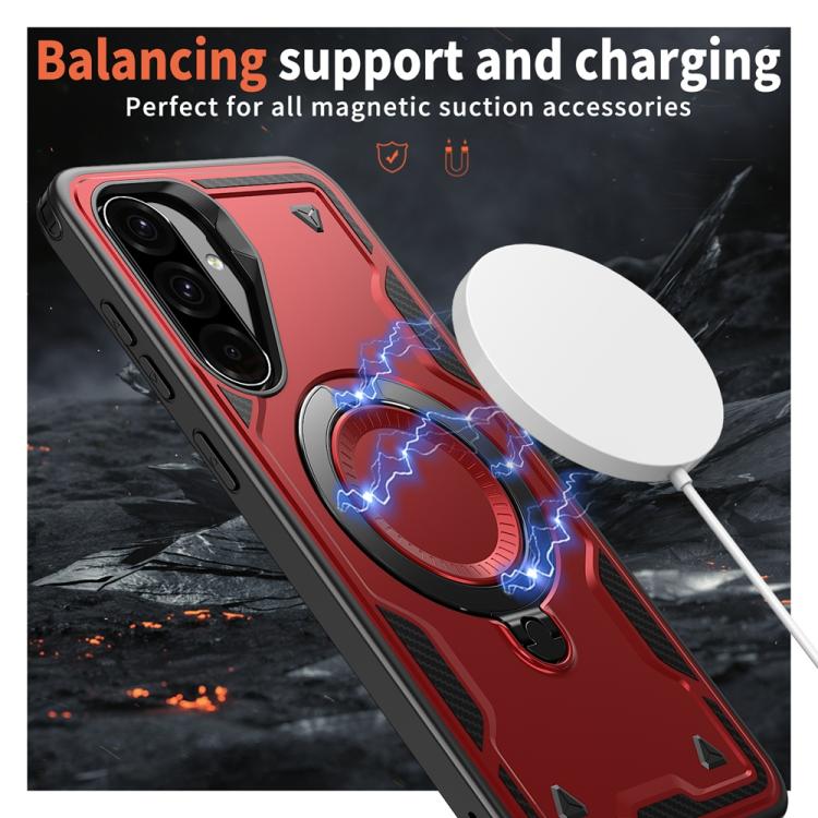 For Samsung Galaxy A36 5G PC Hybrid TPU Armor MagSafe Ring Holder Phone Case