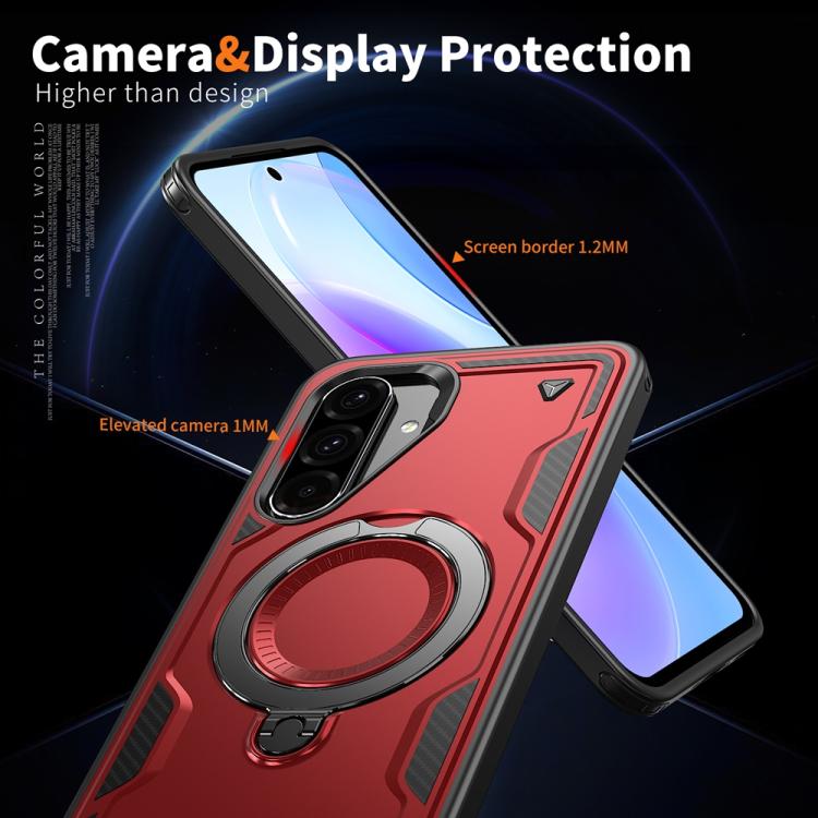 For Samsung Galaxy A36 5G PC Hybrid TPU Armor MagSafe Ring Holder Phone Case