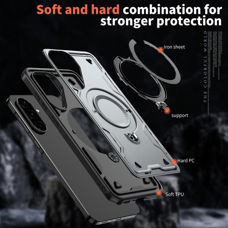For Samsung Galaxy A36 5G PC Hybrid TPU Armor MagSafe Ring Holder Phone Case
