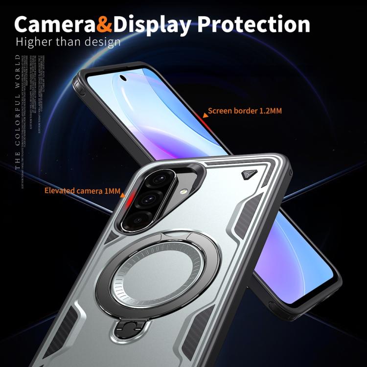 For Samsung Galaxy A36 5G PC Hybrid TPU Armor MagSafe Ring Holder Phone Case
