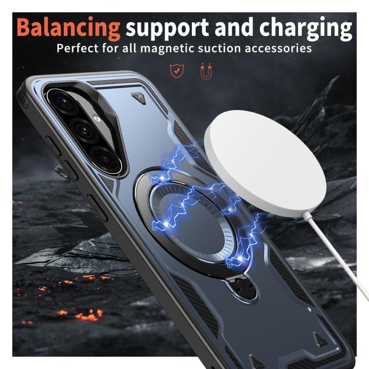 For Samsung Galaxy A36 5G PC Hybrid TPU Armor MagSafe Ring Holder Phone Case
