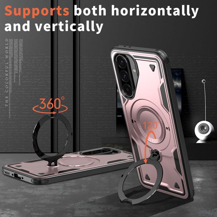 For Samsung Galaxy A36 5G PC Hybrid TPU Armor MagSafe Ring Holder Phone Case