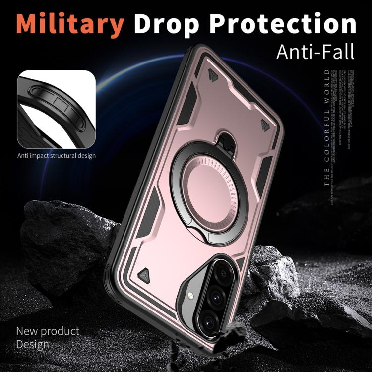 For Samsung Galaxy A36 5G PC Hybrid TPU Armor MagSafe Ring Holder Phone Case