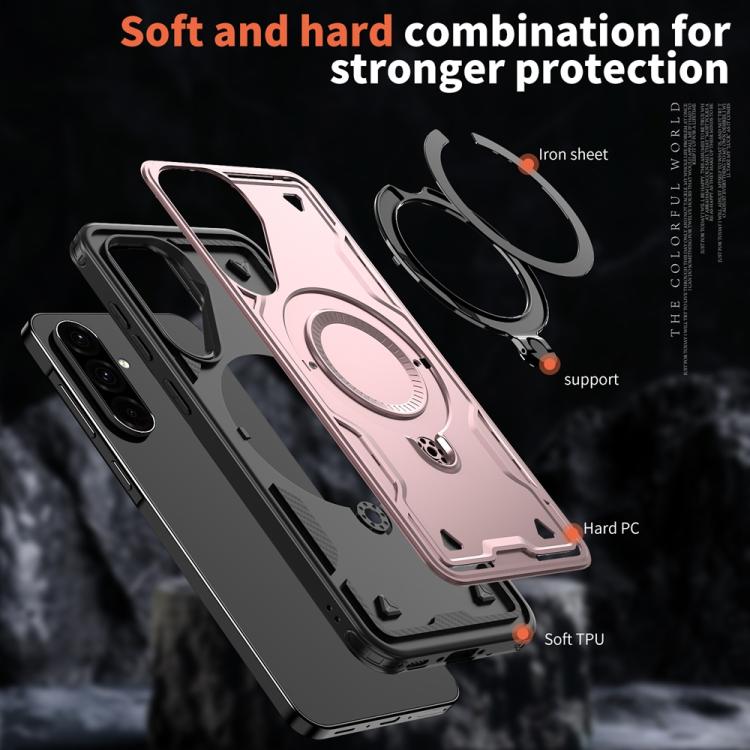 For Samsung Galaxy A36 5G PC Hybrid TPU Armor MagSafe Ring Holder Phone Case