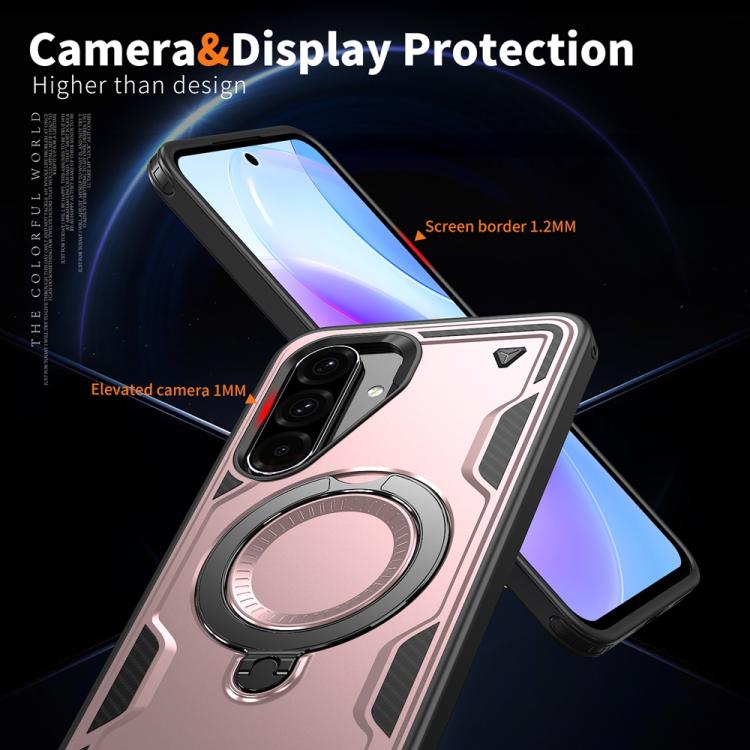 For Samsung Galaxy A36 5G PC Hybrid TPU Armor MagSafe Ring Holder Phone Case