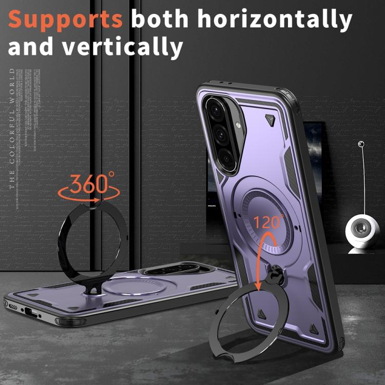 For Samsung Galaxy A36 5G PC Hybrid TPU Armor MagSafe Ring Holder Phone Case