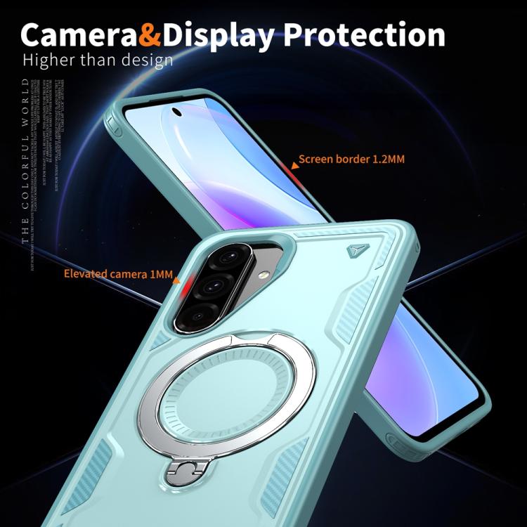 For Samsung Galaxy A36 5G PC Hybrid TPU Armor MagSafe Ring Holder Phone Case