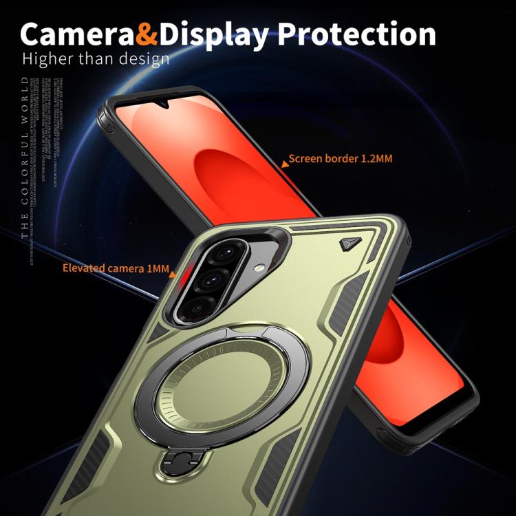 For Samsung Galaxy A26 5G PC Hybrid TPU Armor MagSafe Ring Holder Phone Case