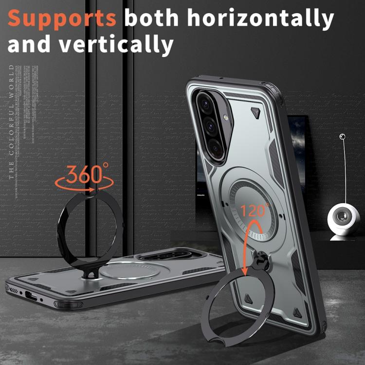 For Samsung Galaxy A26 5G PC Hybrid TPU Armor MagSafe Ring Holder Phone Case