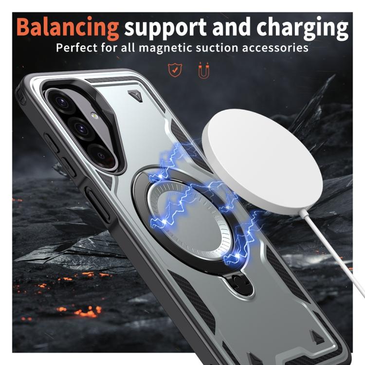 For Samsung Galaxy A26 5G PC Hybrid TPU Armor MagSafe Ring Holder Phone Case