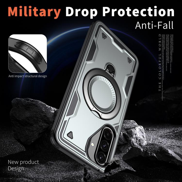 For Samsung Galaxy A26 5G PC Hybrid TPU Armor MagSafe Ring Holder Phone Case