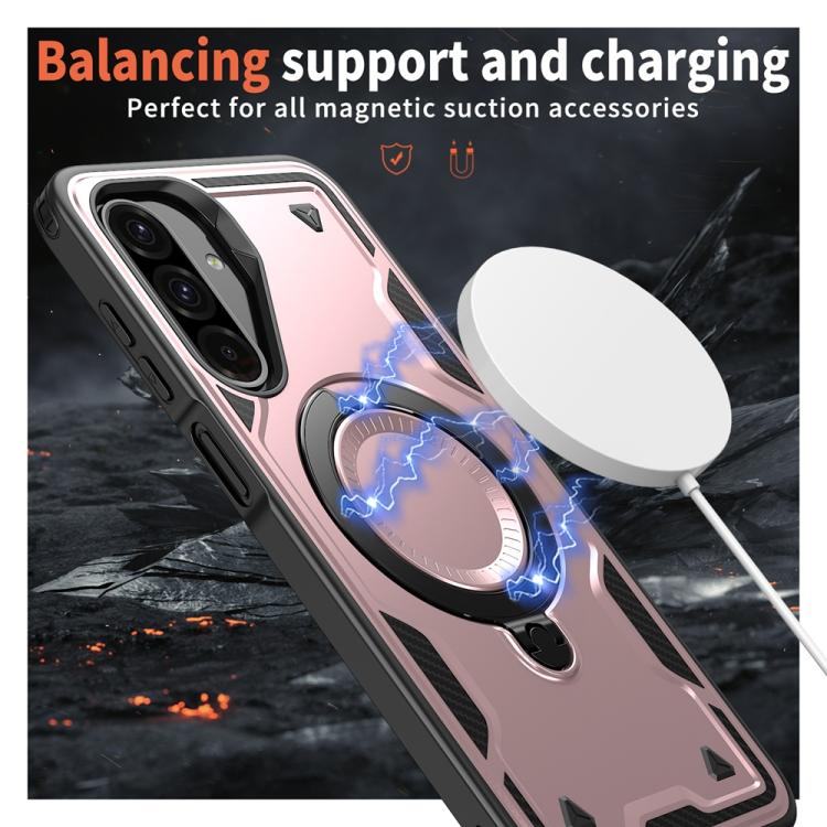 For Samsung Galaxy A26 5G PC Hybrid TPU Armor MagSafe Ring Holder Phone Case