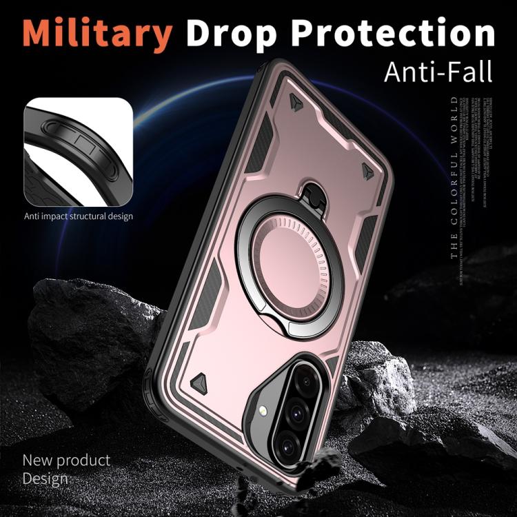 For Samsung Galaxy A26 5G PC Hybrid TPU Armor MagSafe Ring Holder Phone Case