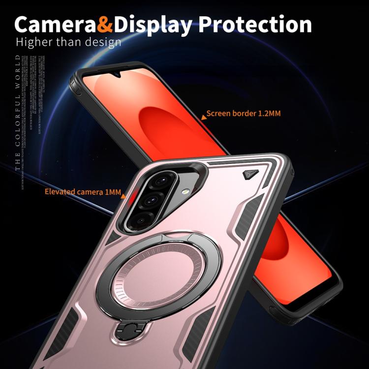 For Samsung Galaxy A26 5G PC Hybrid TPU Armor MagSafe Ring Holder Phone Case