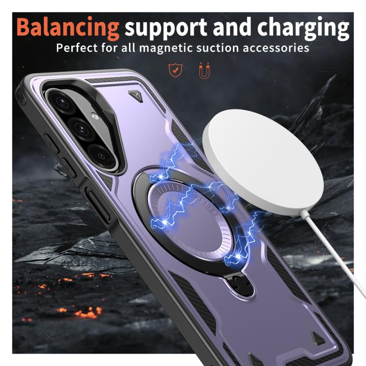 For Samsung Galaxy A26 5G PC Hybrid TPU Armor MagSafe Ring Holder Phone Case