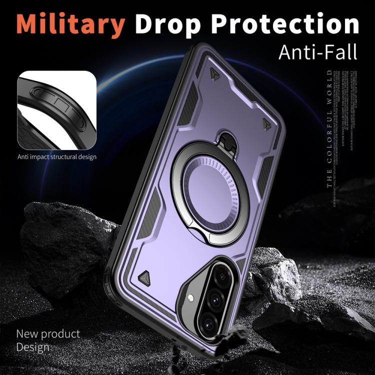 For Samsung Galaxy A26 5G PC Hybrid TPU Armor MagSafe Ring Holder Phone Case