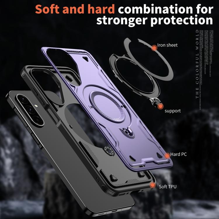 For Samsung Galaxy A26 5G PC Hybrid TPU Armor MagSafe Ring Holder Phone Case
