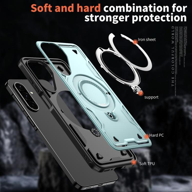 For Samsung Galaxy A26 5G PC Hybrid TPU Armor MagSafe Ring Holder Phone Case