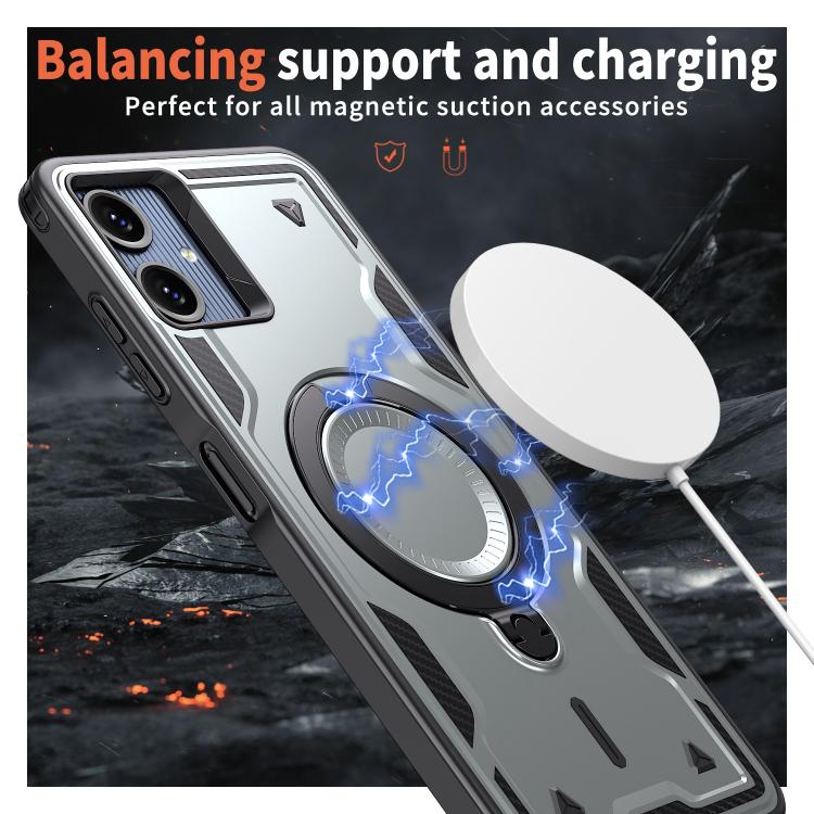 For Samsung Galaxy A07 5G / 4G PC Hybrid TPU Armor MagSafe Ring Holder Phone Case