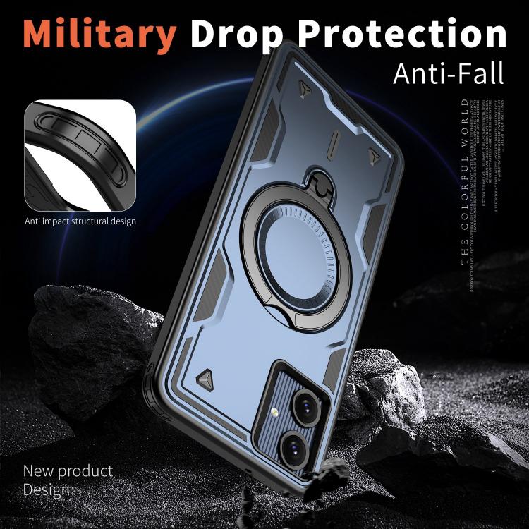 For Samsung Galaxy A07 5G / 4G PC Hybrid TPU Armor MagSafe Ring Holder Phone Case