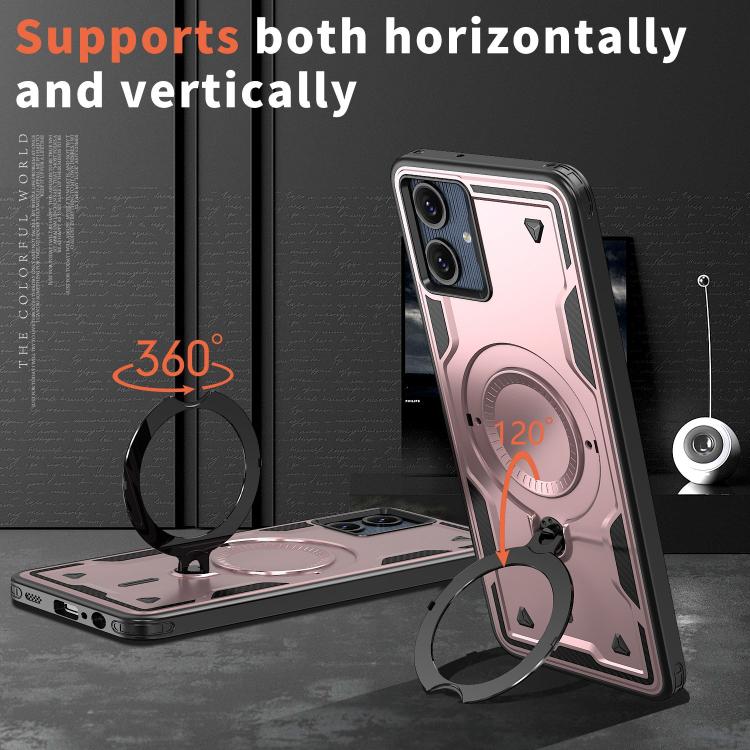 For Samsung Galaxy A07 5G / 4G PC Hybrid TPU Armor MagSafe Ring Holder Phone Case