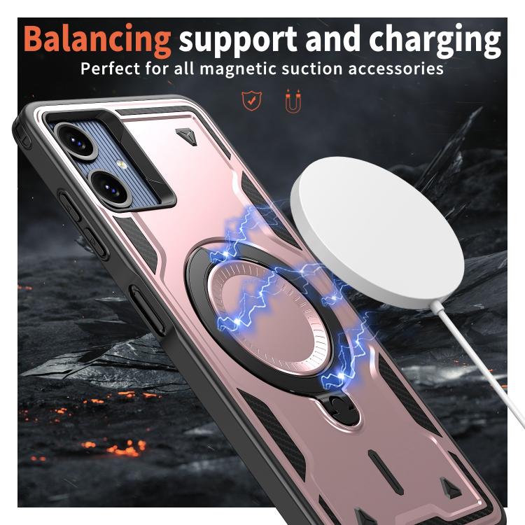For Samsung Galaxy A07 5G / 4G PC Hybrid TPU Armor MagSafe Ring Holder Phone Case