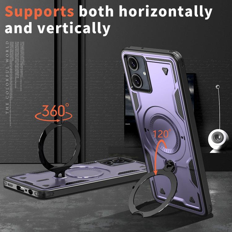 For Samsung Galaxy A07 5G / 4G PC Hybrid TPU Armor MagSafe Ring Holder Phone Case