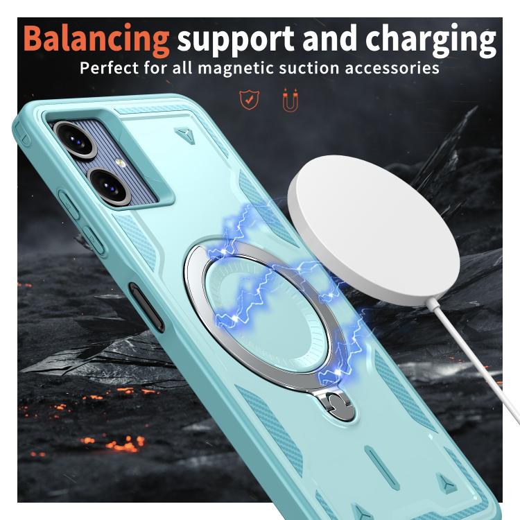 For Samsung Galaxy A07 5G / 4G PC Hybrid TPU Armor MagSafe Ring Holder Phone Case